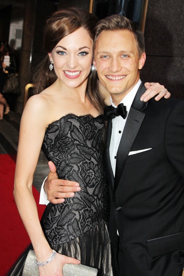 Tony Red Carpet- Laura Osnes- Nathan Johnson