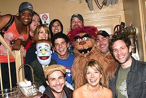 Photo Op - It's Always Sunny in Philadelphia at Avenue Q - cast with Charlie Day - Mary Elizabeth Ellis - Glenn Howerton 