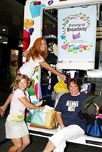 Photo Op - Mamma Mia! Fed Ex Event - Carolee Carmello - Carey Anderson - Gina Ferrall  (in truck)