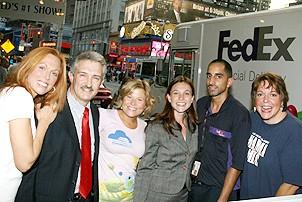 Photo Op - Mamma Mia! Fed Ex Event - Carolee Carmello - Joseph Perrone - Carey Anderson - Suzanne Elliott Armstrong - Manuel Cordova - Gina Ferrall 