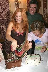 Photo Op - Mamma Mia! Fed Ex Event - Carolee Carmello - Christopher Shyer - Carey Anderson  (cut cake)