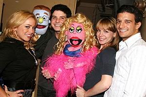 Photo Op - Sabrina Bryan at Avenue Q - Sabrina Bryan - Rod - Howie Michael Smith - Lucy the Slut - Mary Faber - Mark Ballas