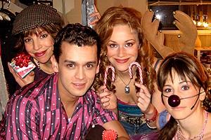 Photo Op - Holidays at Jersey Boys - Jennifer Naimo - Michael Longoria - Erica Piccininni - Sara Schmidt
