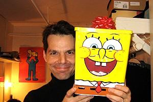 Photo Op - Holidays at Jersey Boys - J. Robert Spencer (with Sponge Bob)