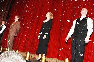 The 39 Steps opening - cc - Arnie Burton - Charles Edwards - Jennifer Ferrin - Cliff Saunders