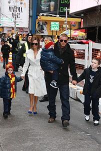 Beckham Family at Little Mermaid - David Beckham - Victoria Beckham - two kids