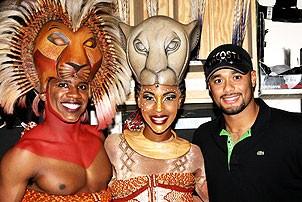 Johan Santana at Lion King - Johan Santana - Dashaun Young - Kissy Simmons