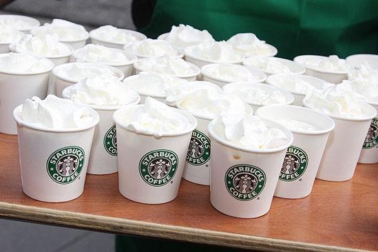 White Christmas Tree Trimming - Starbucks