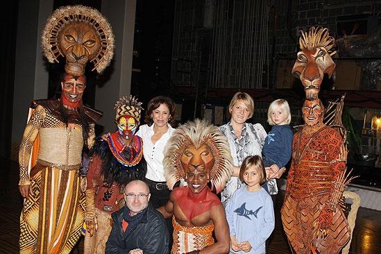 Kathie Lee Gifford and Phil Collins at the Lion King – Dana Tyler – Dashaun Young – Derek Smith – Nathaniel Stampley – Tshidi Manye – Phil Collins – Family – Nanny