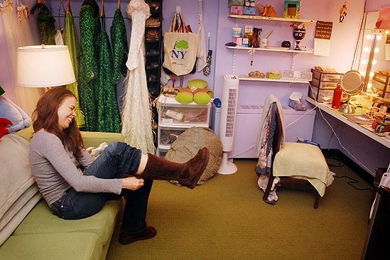 Sutton Foster backstage at Shrek – boots
