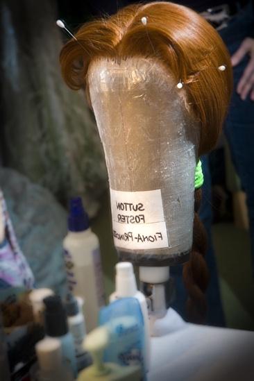 Sutton Foster backstage at Shrek – wig