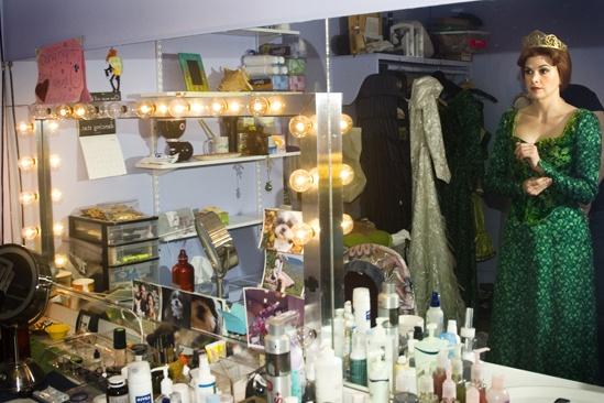 Sutton Foster backstage at Shrek – sleeves