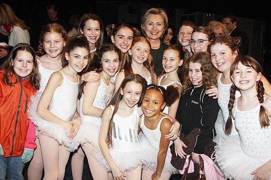 Hillary Clinton at Billy Elliot – ballet girls