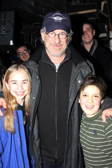 Steven Spielberg and Hugh Jackman Go Green at Shrek the Musical – Steven Spielberg – Adam Riegler – Leah Greenhaus