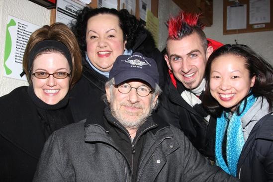Steven Spielberg and Hugh Jackman Go Green at Shrek the Musical – Steven Spielberg – Lisa Ho – Aymee Garcia - Jennifer Simard - John Clancy - Steven Spielberg