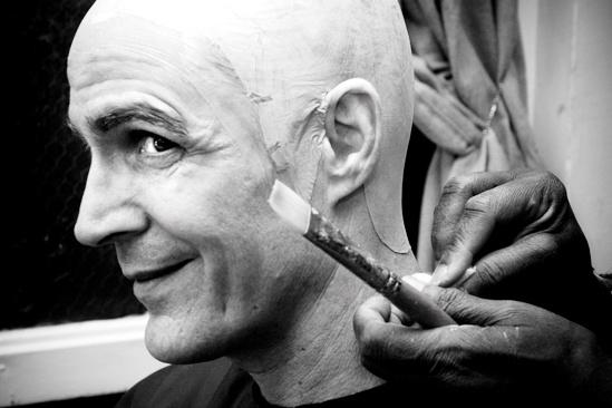 Howard McGillin Phantom transformation – brush on wig cap
