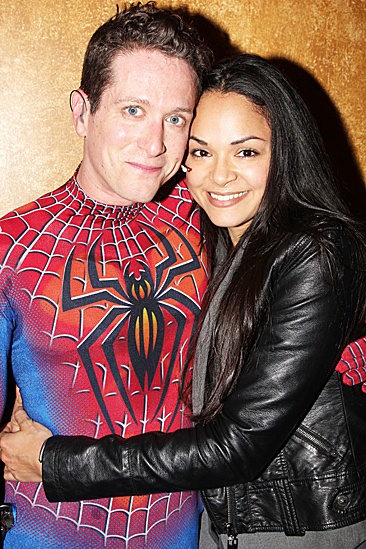 Karen Olivo Backstage at Spider-man - Matt Caplan – Karen Olivo In Arms