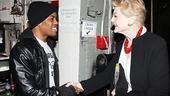 Rising star Jon Michael Hill is delighted to meet Angela Lansbury.