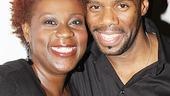 Star Capathia Jenkins gets a hearty hug from performer Colman Domingo.