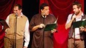 Richard Kind, Steve Schirripa and Ryan Reynolds get into character as they read from The Jonas Brothers&rsquo; autobiography (for those keeping track, Kind was Joe, Schirripa was Nick and Reynolds was Kevin).