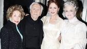 All together now! Kirk Douglas and Catherine Zeta-Jones are joined by leading lady Angela Lansbury and Douglas' wife, actress Anne Buydens.