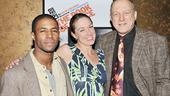 Leave the drama onstage! Co-stars Amari Cheatom, Elizabeth Marvel and John Doman are all smiles as they kick off their intimate opening night celebration.