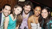 A sweet shot of Steel Burkhardt, British actress Summer Strallen (Meg Giry in Love Never Dies), Kevin Kern, Sasha Allen and Hair director Diane Paulus.