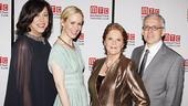 A happy group shot of director Lynne Meadow, Sarah Paulson, Linda Lavin and playwright Donald Margulies.