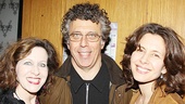 Cast member Betsy Aidem is congratulated by first-nighters Eric Bogosian and Jessica Hecht.