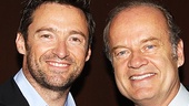 Hugh Jackman, who was nommed for his performance in A Steady Rain earlier this season, congratulates  La Cage headliner Kelsey Grammer on his show’s Distinguished Revival of a Musical win.
