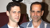 More Chianti, please! Wait—that’s Lend Me a Tenor leads Justin Bartha and Tony Shalhoub, ready for the unveiling of their portrait at Tony's di Napoli.