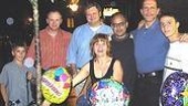 The Full Monty's Thomas Michael Fiss, Matthew Stoke, John Ellison Conlee, Annie Golden, David Yazbek, Marcus Neville and Nicholas Cutro tie balloons on Kathleen Freeman's memorial tree.