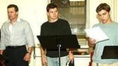 Marc Kudisch, Hunter Foster and Deven May.