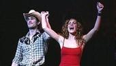 Matt Cavenaugh and Jenn Colella fight tears as they bow for what they think is the last time together.