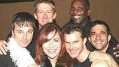 Jim Borstelmann, Jason Gillman, Gerry McIntyre, Joey Pizzi and Denis Jones (clockwise from l.) were the "girls" in Debbie Gravitte's "All I Care About Is Love" number.