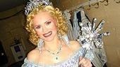 Jennifer Laura Thompson, in full Glinda drag.