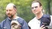 "O'er the land of the free and the home of the brave!"Richard Schiff and Christian Slater.