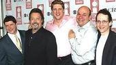 Spamalot Nominees: Stars Michael McGrath, Tim Curry and Christopher Sieber with choreographer Casey Nicholaw and orchestrator Larry Hochman.