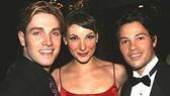 Glammed up for their opening,Tyler Hanes (Larry), Chryssie Whitehead (Kristine)and Jason Tam (Paul).