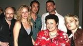 Barry and his night callers: Talk Radio castmates Lee Sellars, Christy Pusz, Oliver Vaquer, Liev Schreiber, Barbara Rosenblat and Sebastian Stan.