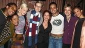 Gloria Estefan with Rent stars Troy Horne, Crystal Monee Hall, Nicolette Hart, Christopher J. Hanke, Andy Senor, Tim Howar and Tamyra Gray. 