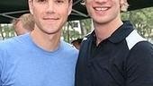 Blonde bad boys of Rent, Christopher J. Hanke and Kyle Post give us a backstage pose.