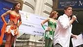Photo Op - Spamalot at 1000 performances - Ariel Reid - Michael McGrath - Jennifer Frankel
