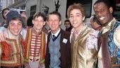 At center, Legally Blonde boy Jason Gillman pals with some men of Transylvania, (from left) Jim Borstelmann, Brian Shepard, Matthew LaBanca and Eric Jackson.