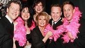 Pretty in pink, Elaine lightens up.