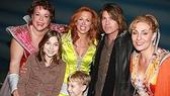 Carolee and her kids with Billy Ray Cyrus and Mamma Mia! co-stars Gina Ferrall and Judy McLane.