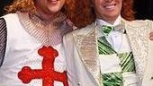 Christopher Sieber and Clay Aiken during his opening night of Spamalot