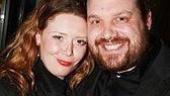 Lyonne gives castmate Gelber a big hug. 