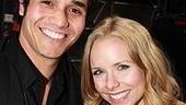 Ensemble members Adam Jacobs and Marissa McGowen relax now that their hard work is done.