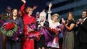 Creators Patricia Resnick and Dolly Parton join the cast at the rousing curtain call.